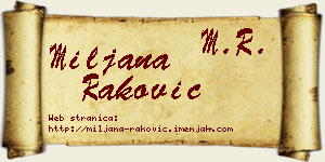 Miljana Raković vizit kartica